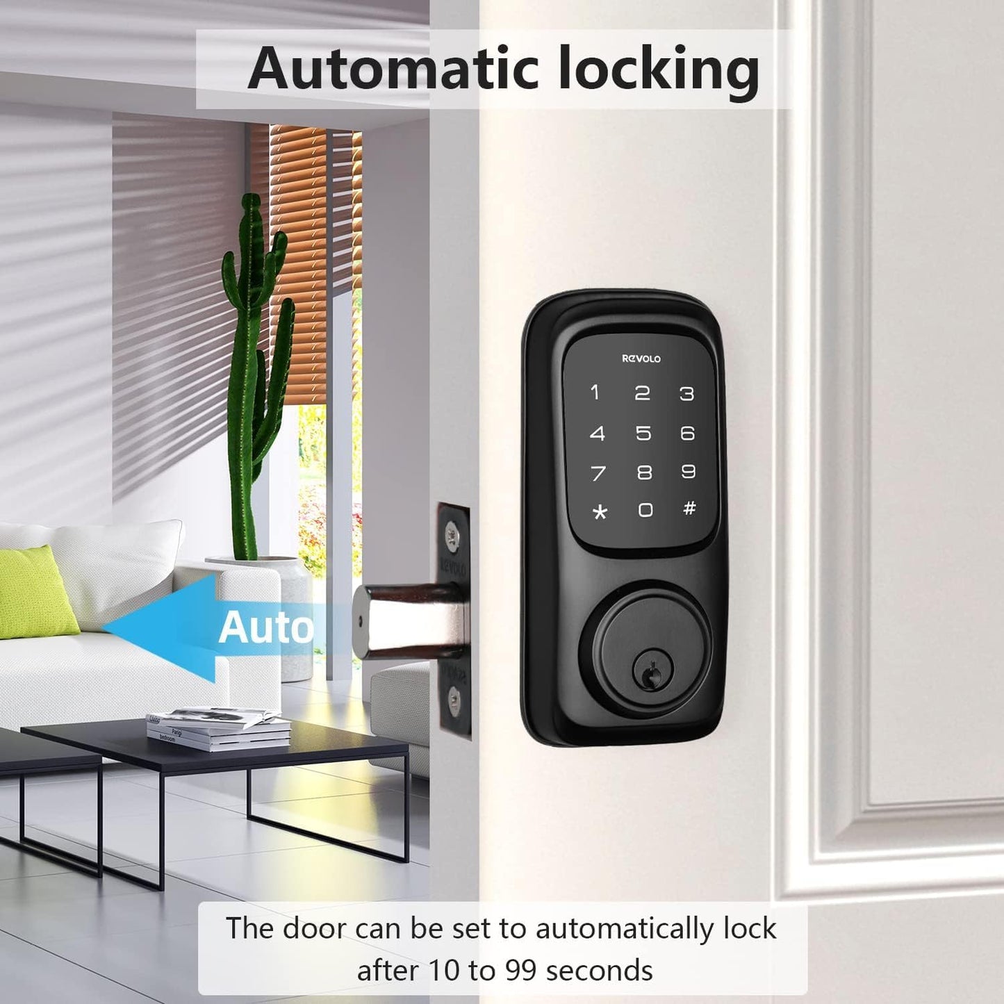 Keyless Entry Door Lock with Keypad - Front Door Lock with 2 Keys - Auto Lock - Easy Installation