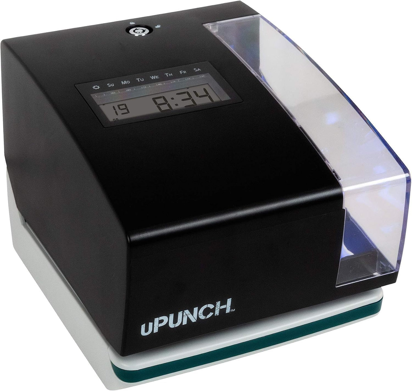 uPunch Digital Time Clock and Date Stamp Bundle Includes time Clock and Date Stamp, 100 time Cards, 10-Slot time Card Rack, 2 Keys, and 1 Ribbon (PK1100), Black