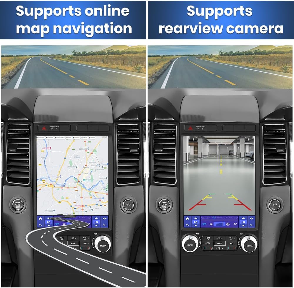 Android 13 Car Radio for Ford Taurus 2012 2013 2014, 12.1 Inch Touch Stereo with Wireless CarPlay & Android Auto, SWC, DSP, GPS,Bluetooth, WiFi, AM,FM [4+64G]