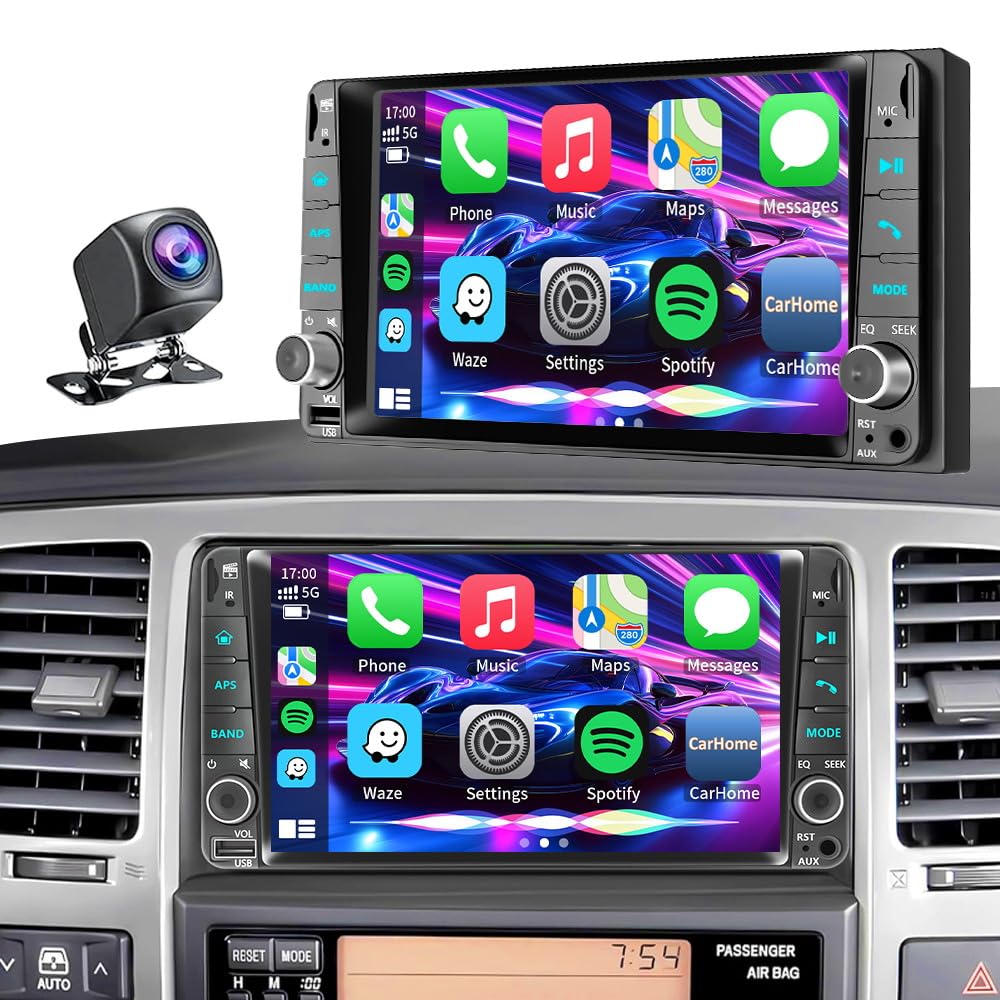 Car Radio for Toyota 4Runner 2003-2009, Tundra 2003-2006, Sequoia 2003-2007，Highlander 2001-2007，RAV4 2001-2005,FJ Cruiser 2003-2010 7" IPS Touchscreen Carplay Android Auto, AM/FM BT Backup Camera