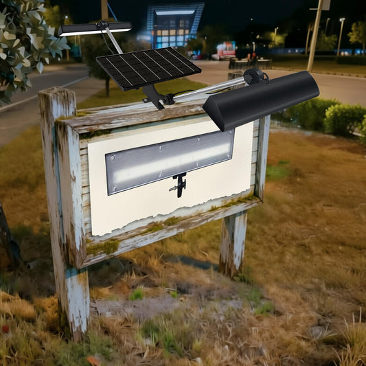 Outdoor Solar Sign Light, 5090 Lumens, 12000 mAh, IP65 Waterproof, Solar Powered Commercial Light, for Real Estate Signage, Garden Fence Lighting, Hypermarket Door Number Lighting (Black)