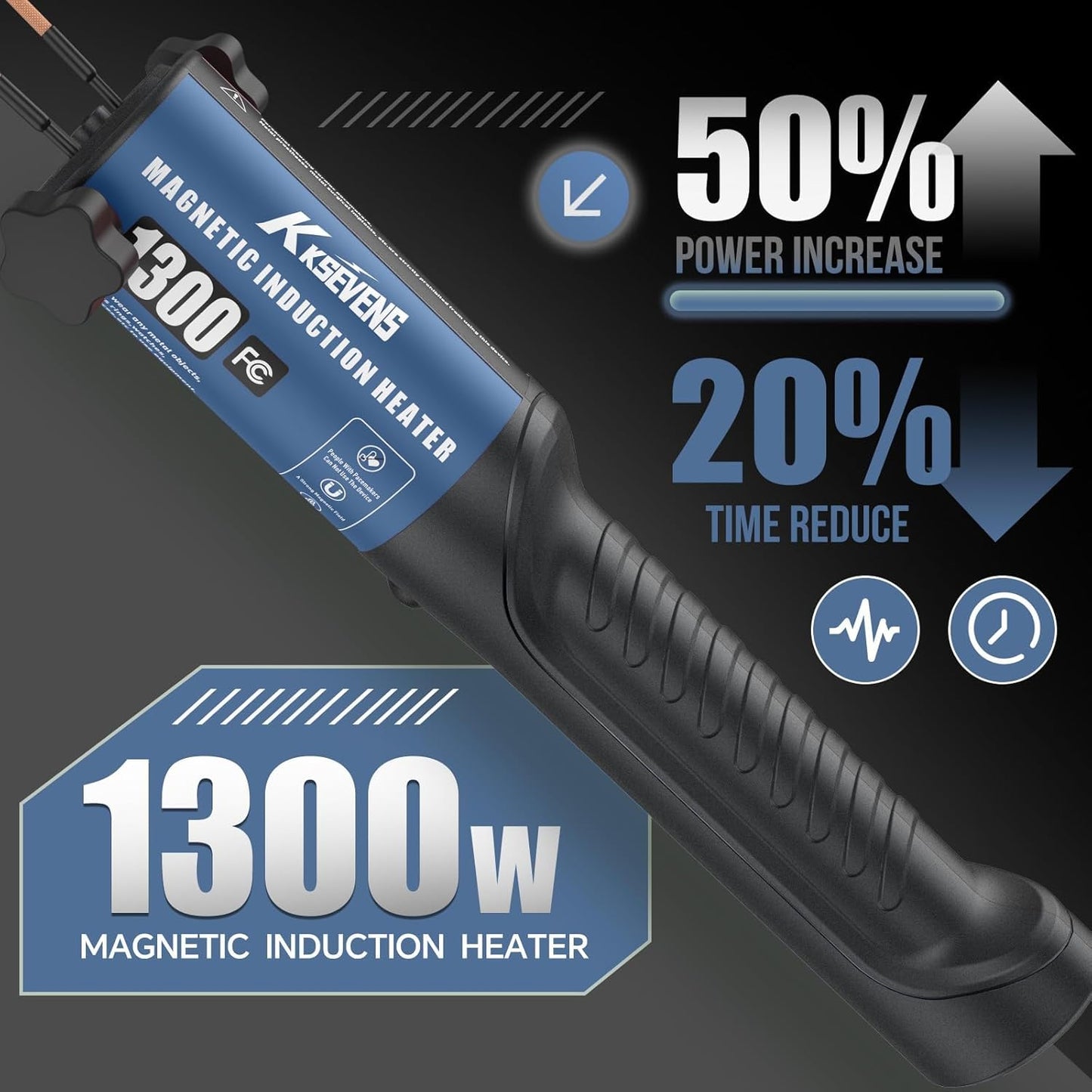 Induction Heater 1300W 110V Bolt Removal,Magnetic Induction Heater Tool with 5 Coils for Rusty Screw Removing,Deep Blue