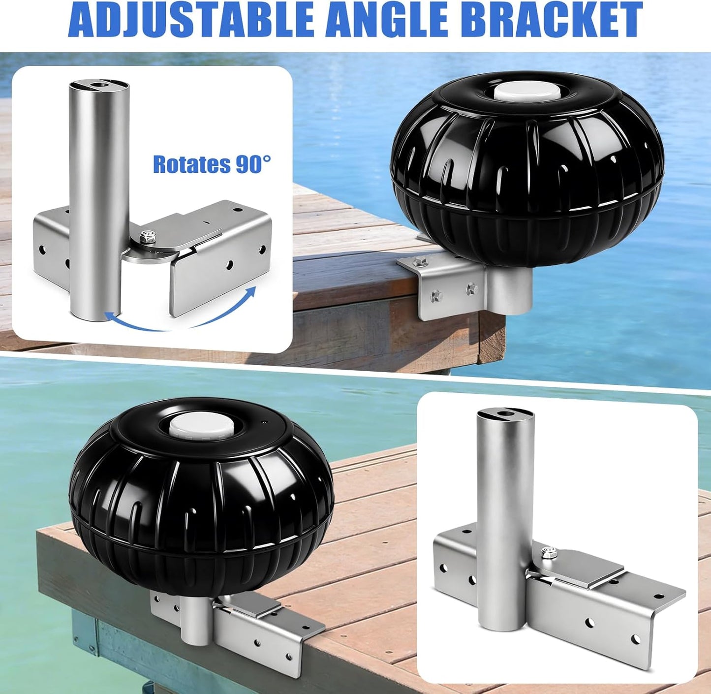 Dock Bumpers Wheel Corner Mount Boat Dock Wheel Bumper Black