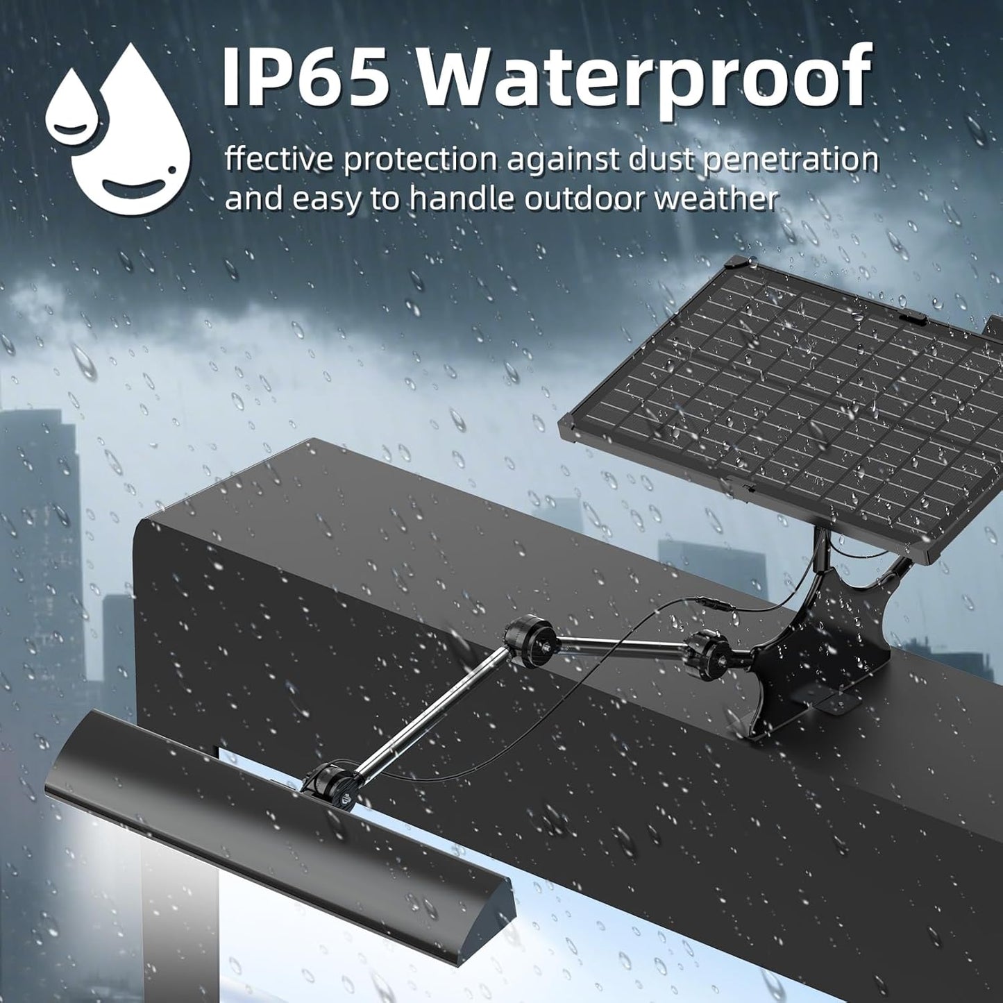 Outdoor Solar Sign Light, 5090 Lumens, 12000 mAh, IP65 Waterproof, Solar Powered Commercial Light, for Real Estate Signage, Garden Fence Lighting, Hypermarket Door Number Lighting (Black)