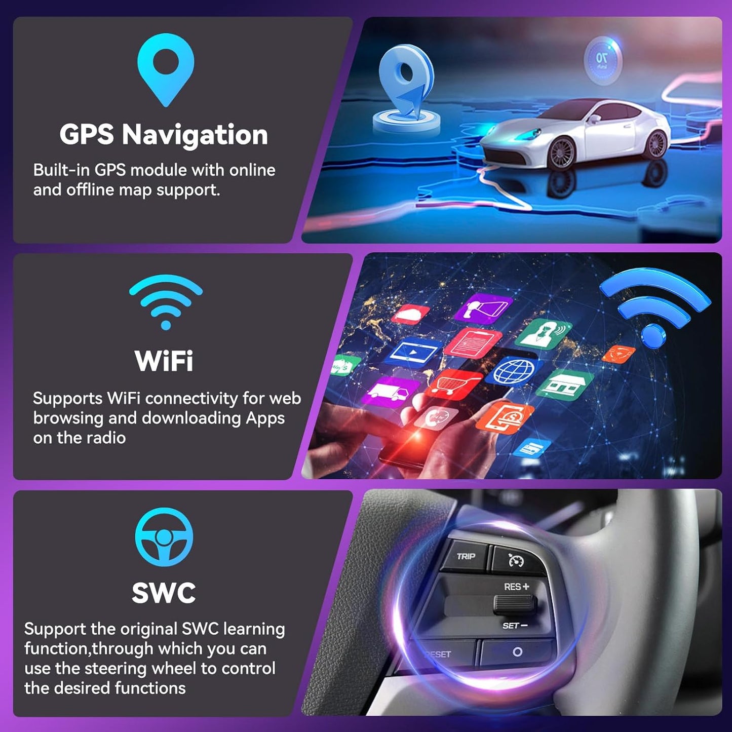 [4G+64G] Car Radio for Dodge Ram 1500 2500 3500 2013-2019 with Wireless CarPlay Android Auto,9” Touchscreen Android 15 Car Stereo with Mirror Link 5GWiFi/GPS,Bluetooth,FM/RDS SWC EQ+Backup Camera