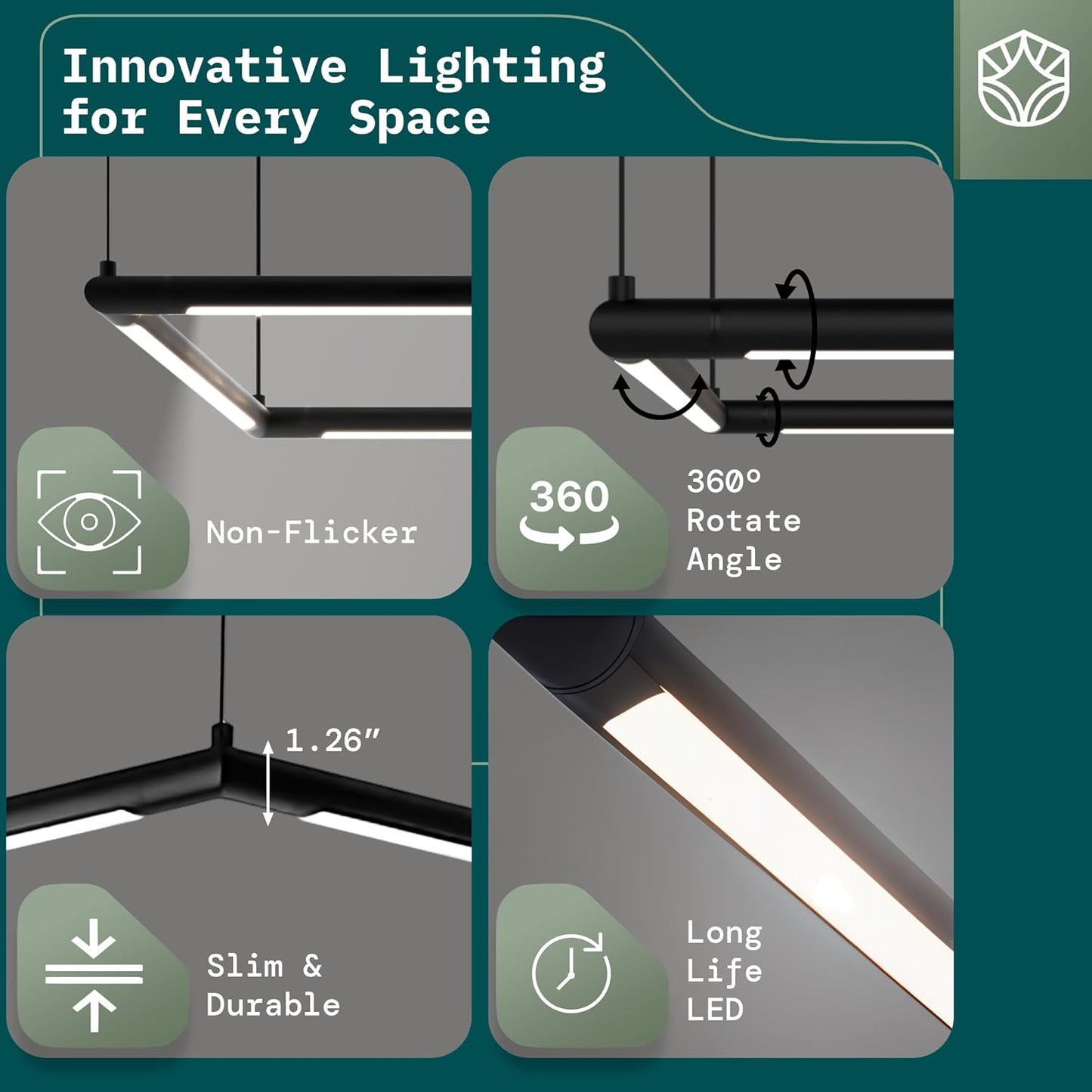 Rectangular Pool Table Light (Bright White 3000K)