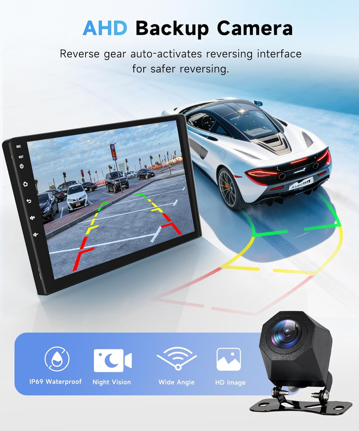 4G+64G Car Radio Stereo for Honda Civic 2006-2011 10.1inch IPS Touch Screen/Android 15/Wireless CarPlay/Android Auto/DSP 32 EQ/GPS Navigation/WiFi/5.0Bluetooth/FM/RDS/SWC/AHD Backup Camera