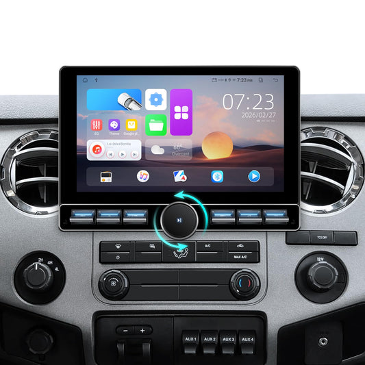 4G RAM+64G ROM Car Stereo for Ford F150 (2004-2008) F250 F350 (2008-2016) Super Duty-Radio Upgrade with Wireless CarPlay Android Auto, Android 13 QLED Touch Screen with Physical Volume Knob Keybutton