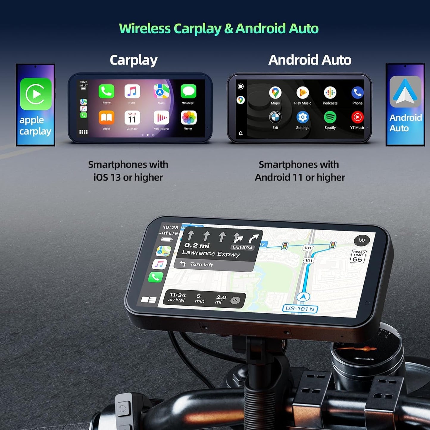 Motorcycle Wireless Apple CarPlay & Android Auto