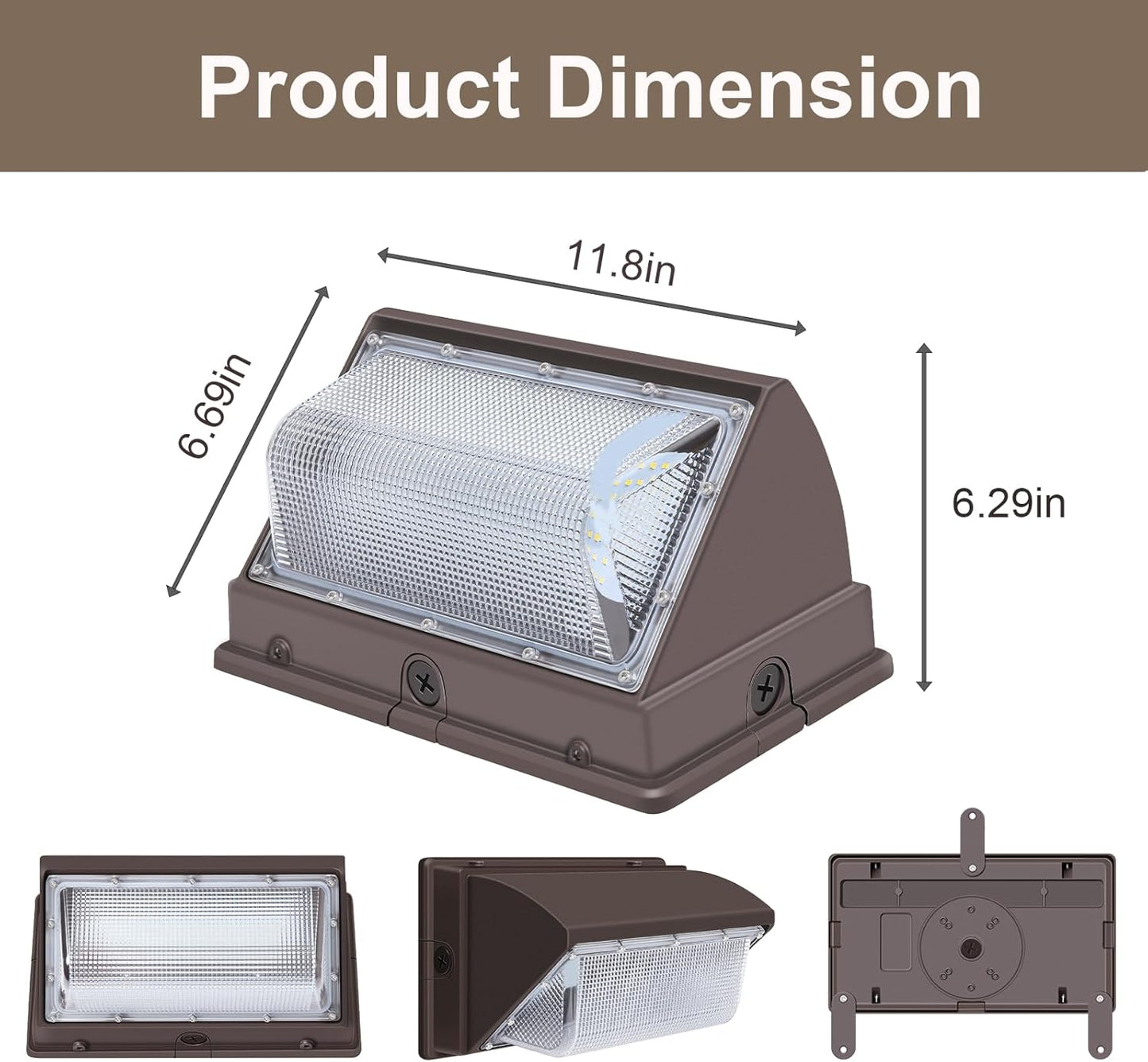 Tomourd 120W LED Wall Pack Lights Dusk to Dawn with Photocell, 15840LM 5000K Super Bright Outdoor Wall Packs, Commercial IP65 Waterproof Outside