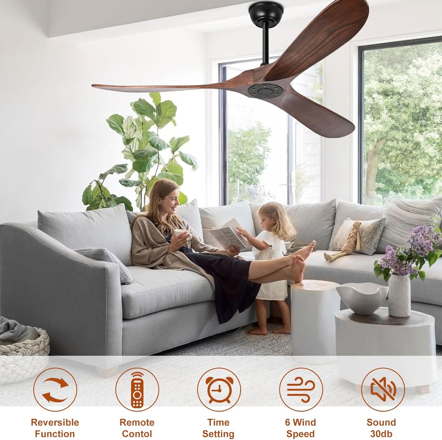 60 Inch Outdoor Ceiling Fan No Light Wood Ceiling Fan Without Lights