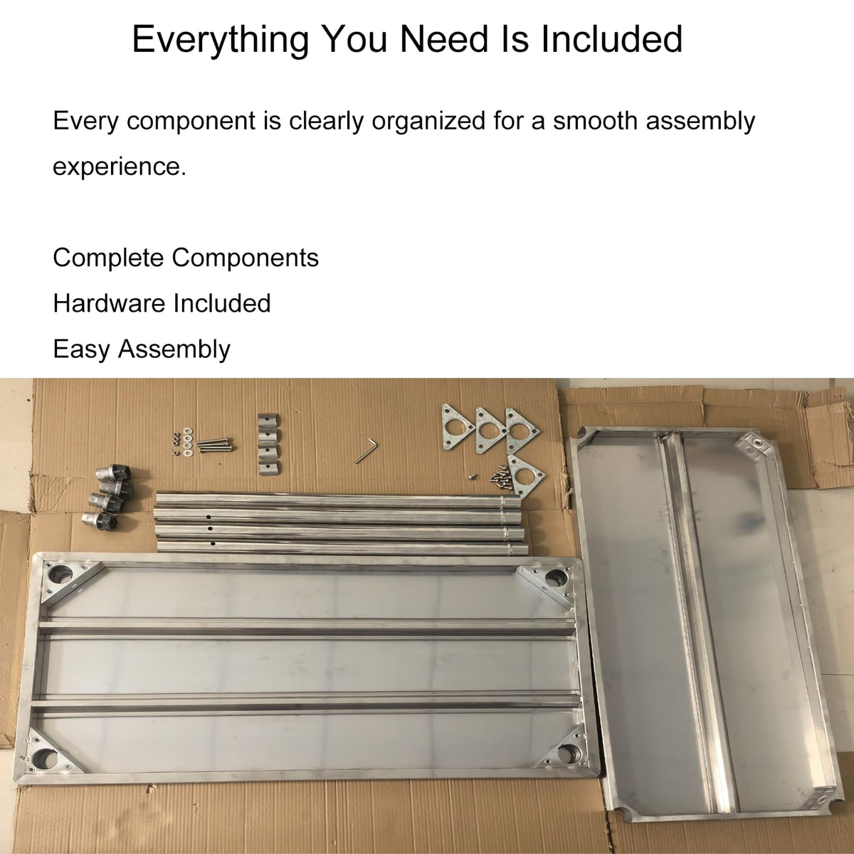 Stainless Steel Work Table, 24 x 48 Inch Heavy-Duty Prep Table with Undershelf and Reinforced Supports for Kitchen, Restaurant, Garage, Workshop, and Laundry Room