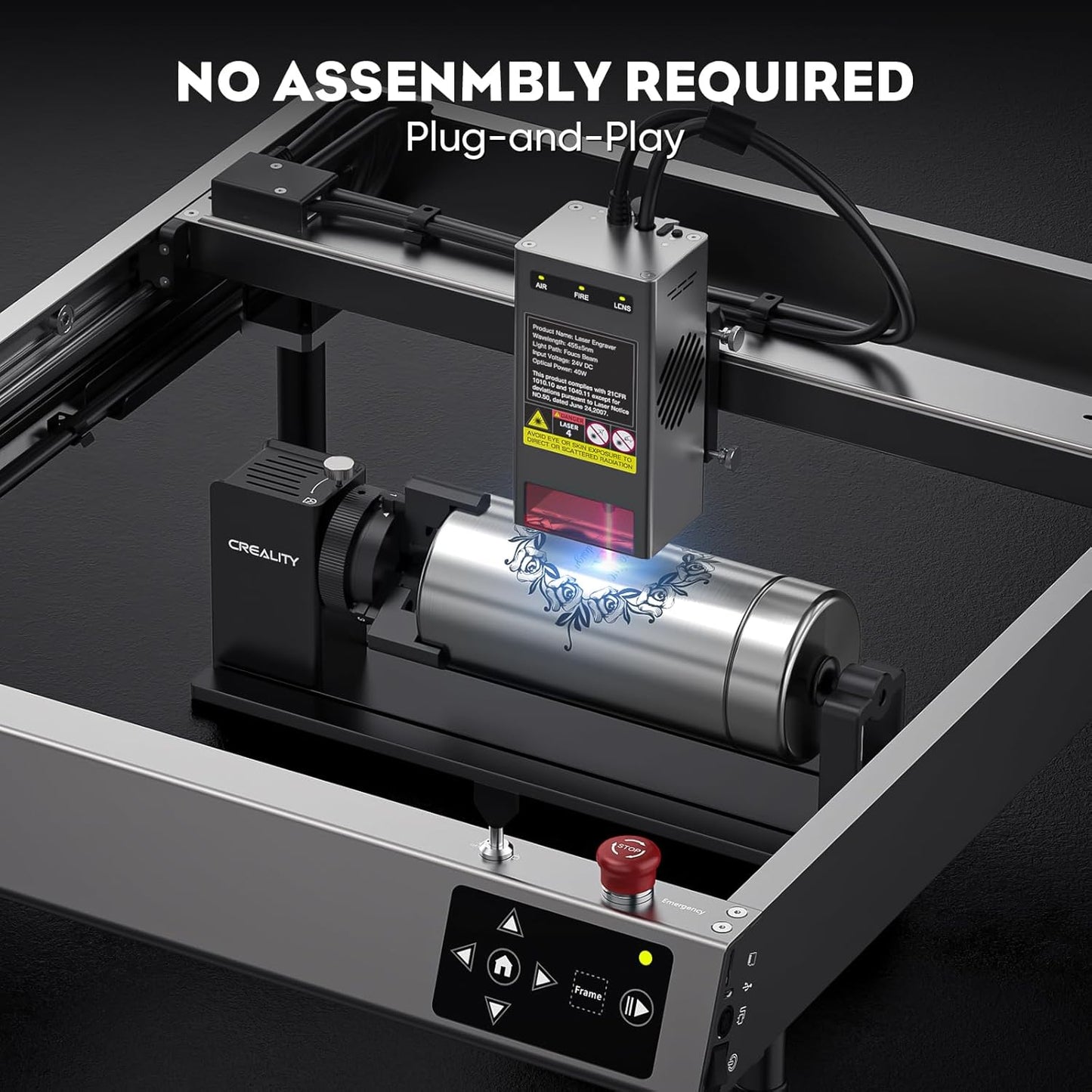 Creality Rotary Roller Pro, 4 in 1 Multi-Functional Laser Rotary Roller Y-axis Jaw Chuck Rotary for Engraving Cylindrical Objects, Tumblers, Wine