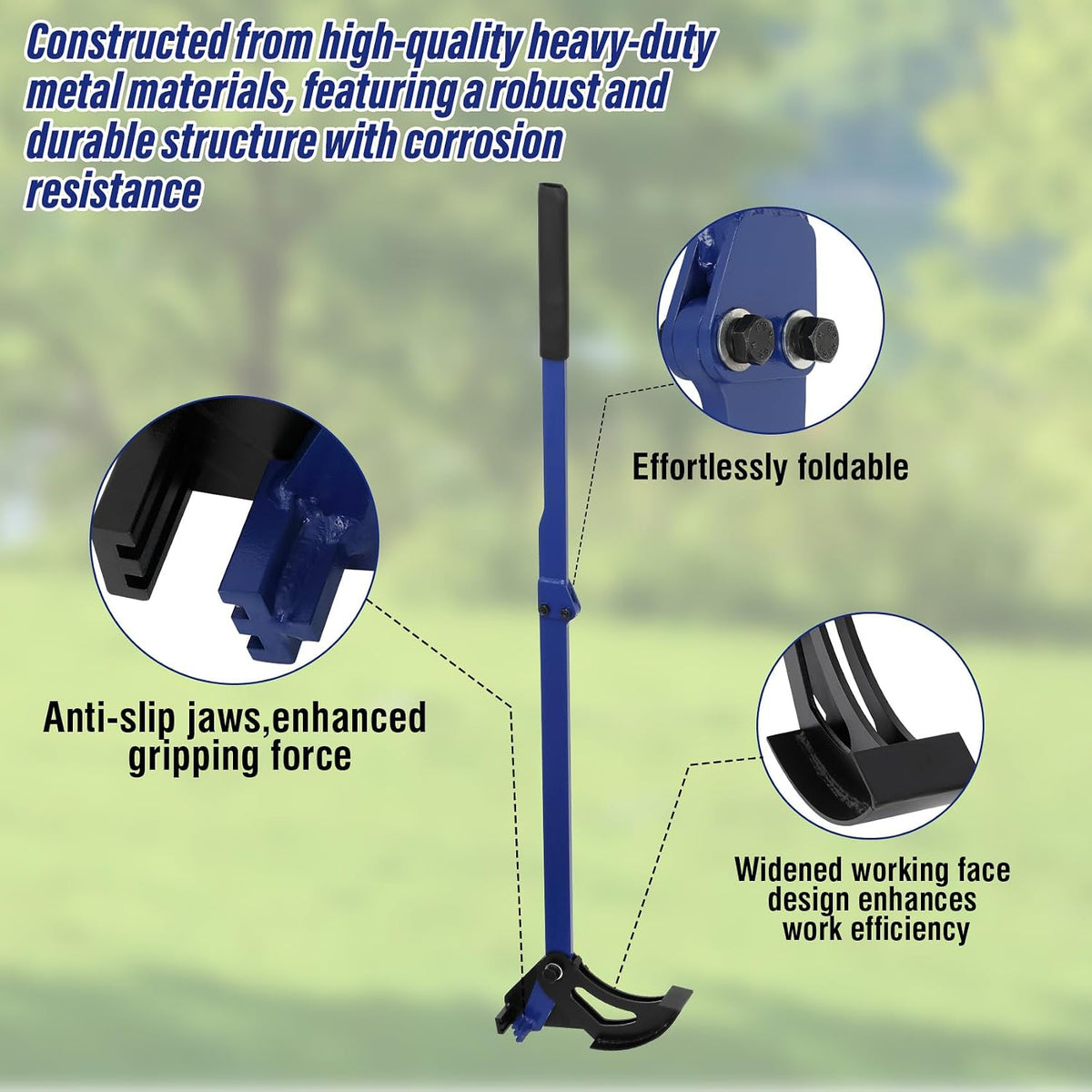 Anrain Foldable Portable Sapling Puller Tool for 1/4"–2" Woody Stems,Heavy-Duty Sapling Puller, High-Leverage Tree Puller | Ergonomic Effort-Saving Design – Ideal for Garden, Farm & Forestry