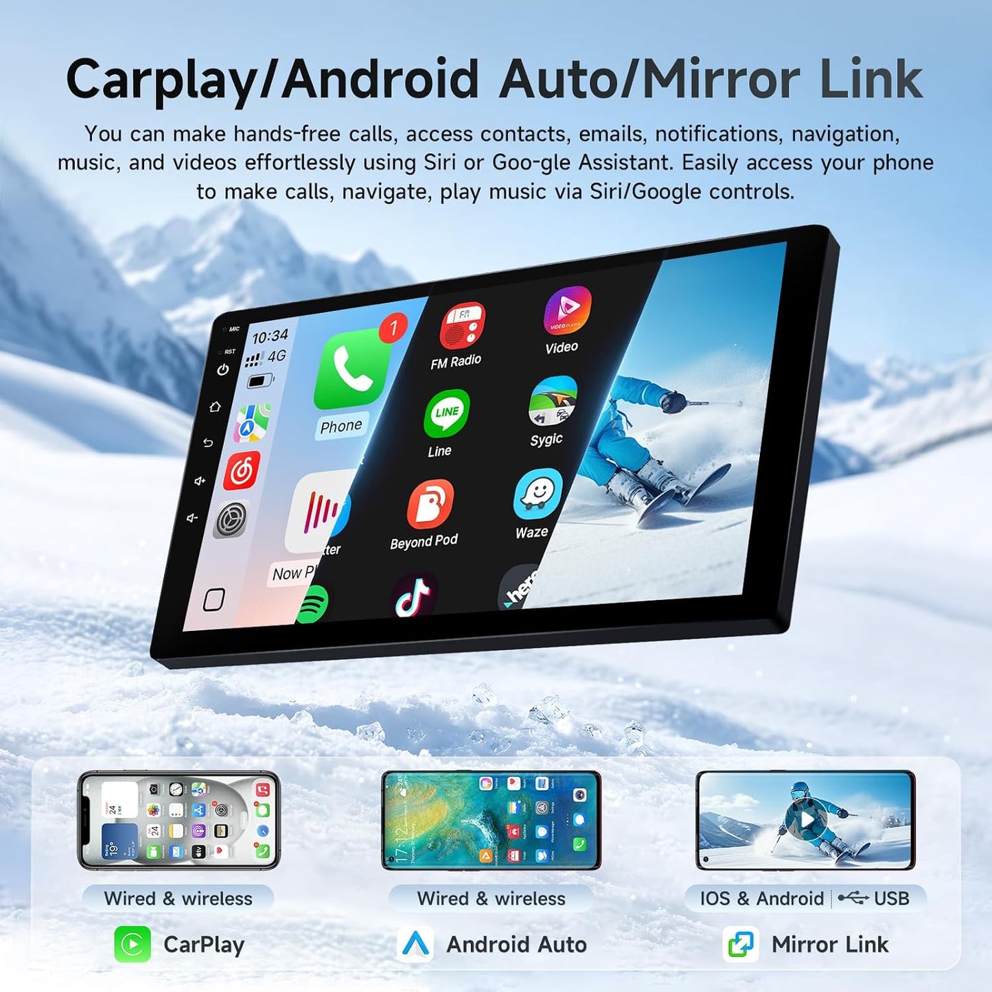 Leadfan Linux Car Stereo for Honda Acura MDX 2007 2008 2009 2010 2011 2012 2013 Radio Upgraded, 9inch IPS Touch Screen with CarPlay/Android Auto/Mirror Link/Bluetooth/FM/SWC/Backup Camera