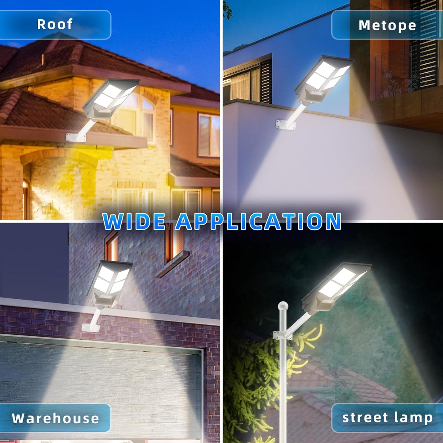 INSDEA 800W Solar Street Light Motion Sensor, 8000K Commercial Solar Lights for Outside, IP65 Waterproof Security Led Solar Flood Lights Outdoor Dusk