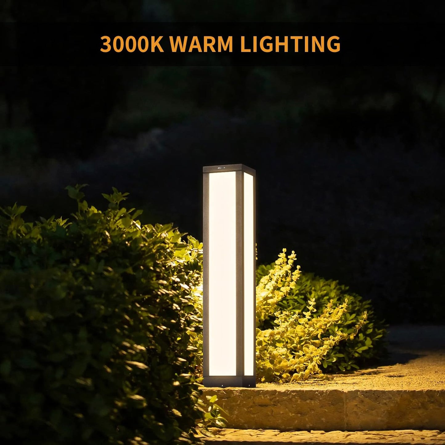 Linkmoon Landscape Path Light, 32' Modern Outdoor LED Luxury Bollard Lighting with IP54 Waterproof for Lawn Courtyard Driveway Pathway Decoration