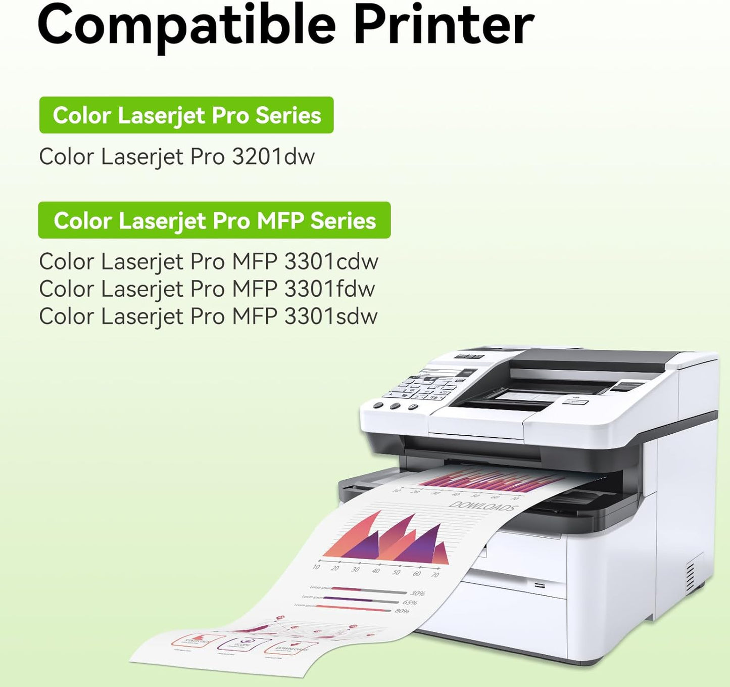 swiss toner 218A Toner Cartridges 4 Pack Compatible Replacement for HP 218X 218A Toner Color LaserJet Pro 3201dw MFP 3301fdw 3301sdw 3301cdw Printer