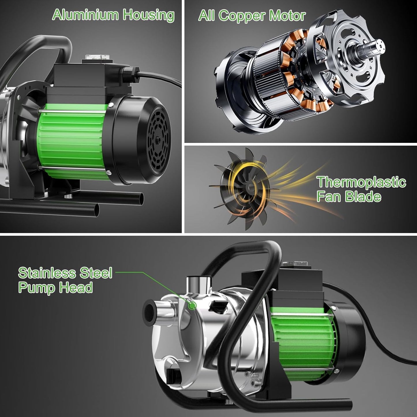 SHANGDA Booster Sprinkler Pump for Shallow Wells and Garden Watering