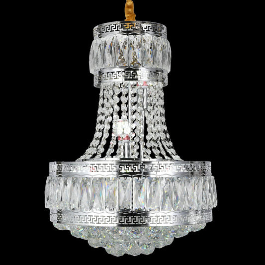 Hubrin Luxury Crystal Chandelier,Empire Style k9 Crystal Chandelier Lighting, 12 Light Chrome Crystal Chandeliers Ceiling Light Fixture for Dinning