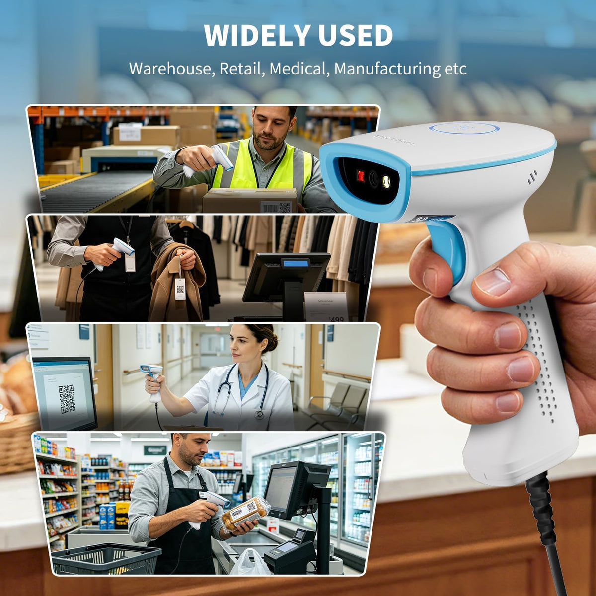 NetumScan HS1200 Handheld USB 2D Barcode Scanner