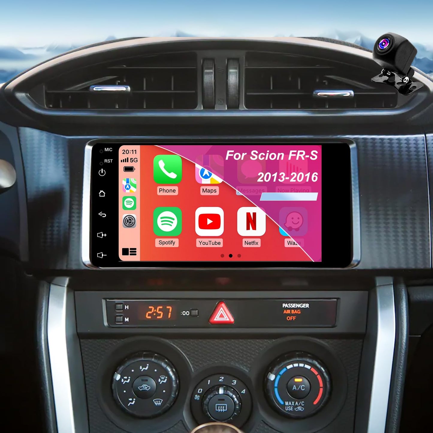 Upgrade 7'' Car Radio Stereo for Toyota Scion FR-S 2013-2016, tC 2005-2016 | xB 2004-2015, xD 2008-2014 Touchscreen Headunit, Wireless Carplay Android Auto, 5G WiFi GPS, Bluetooth FM SWC, Backup Camera