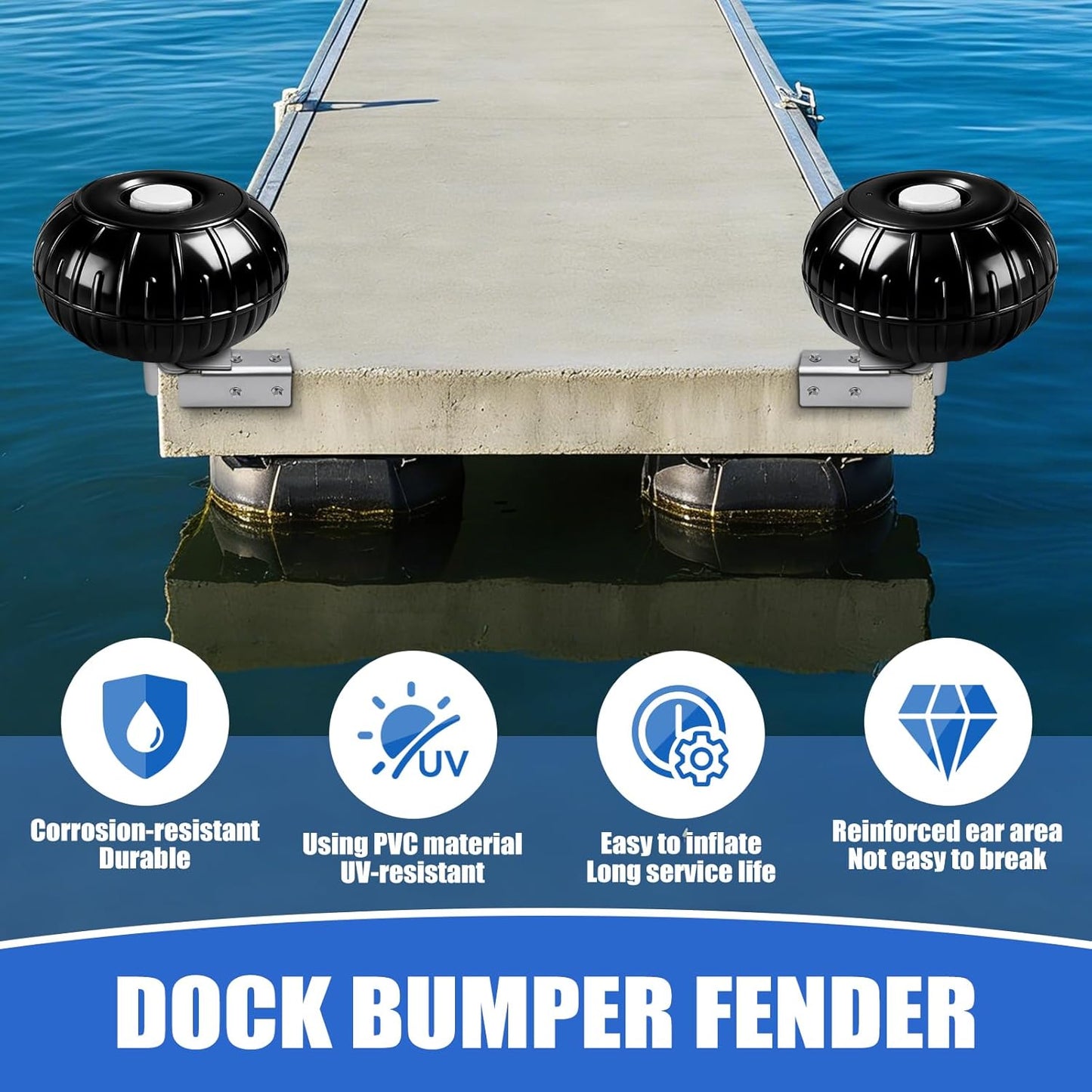 Dock Bumpers Wheel Corner Mount Boat Dock Wheel Bumper Black