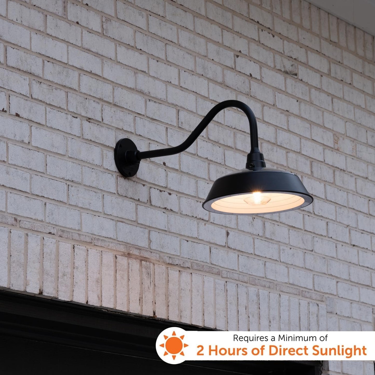 Cottage Solar Barn Light for Outdoors, Cast Aluminum Frame, Wall-Mount, Integrated Solar Panels, Dusk to Dawn Senso