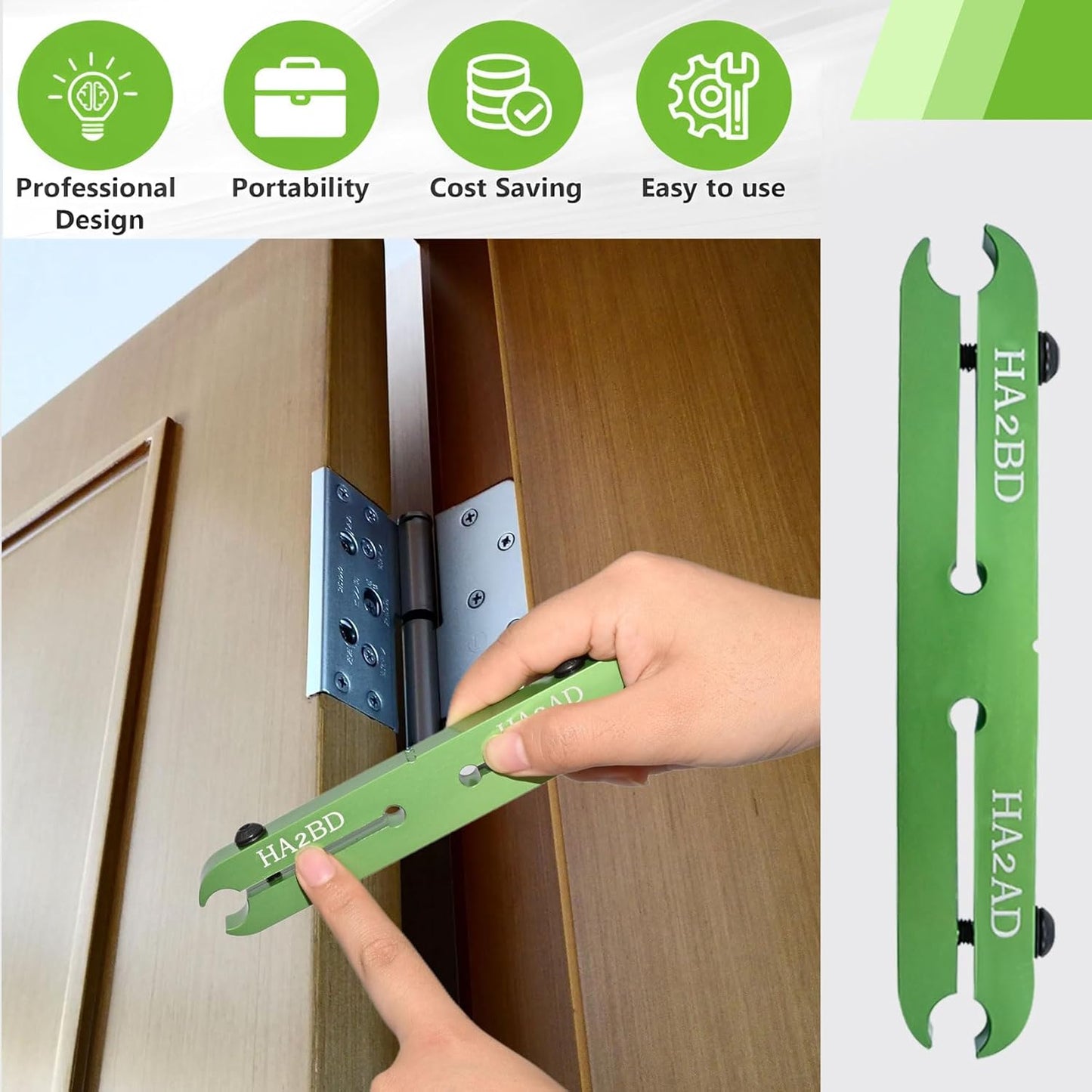 Complete HA1234 Hinge Repair Kit, 6-Piece Door Adjustment Tool Set for Residential & Commercial Doors, Includes Manual