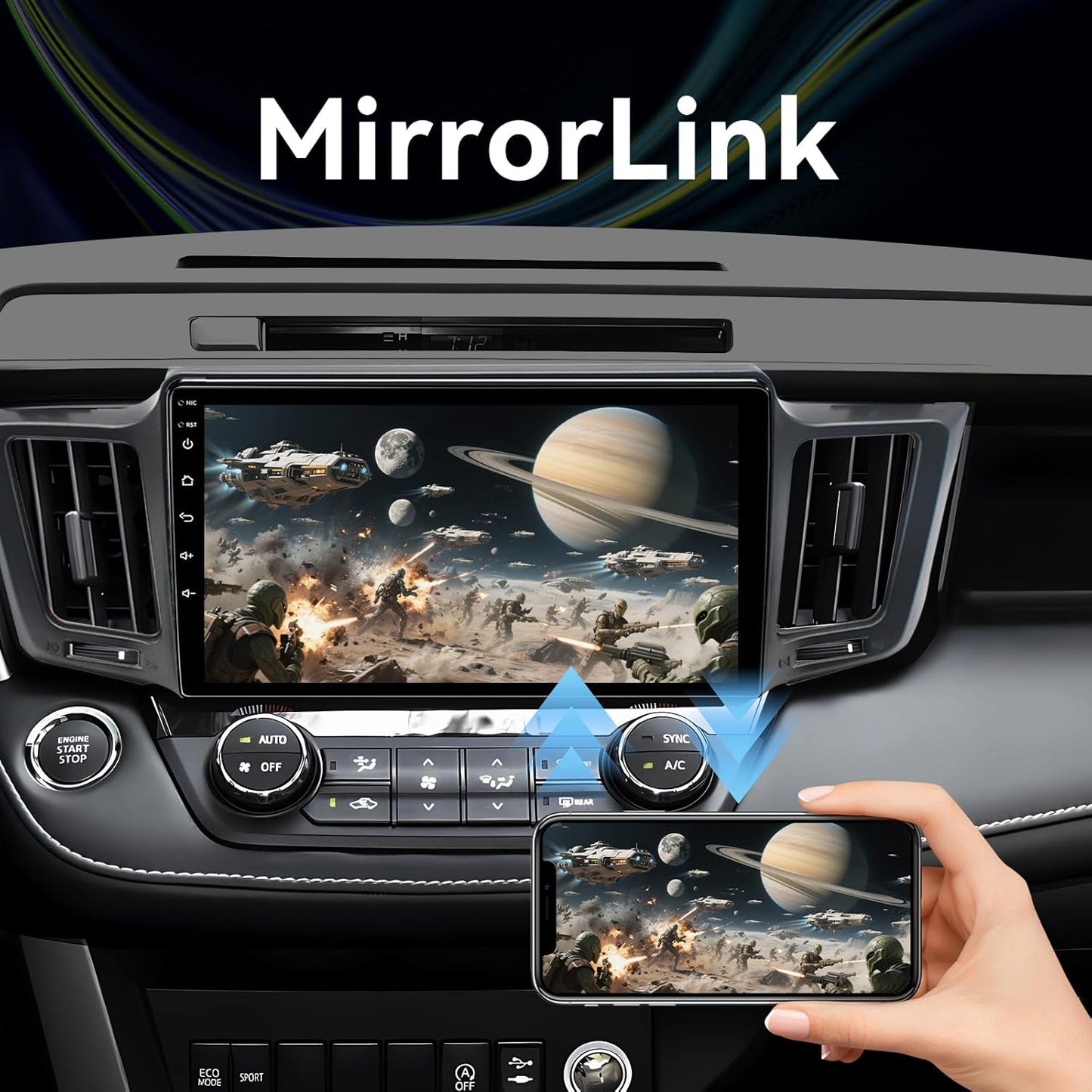 Android 13 Radio Compatible with Toyota RAV4 2013 2014 2015 2016 2017 2018, 10 Touch Screen Car Stereo Head Unit Wireless Carplay/Android Auto Mirror Link Backup Camera