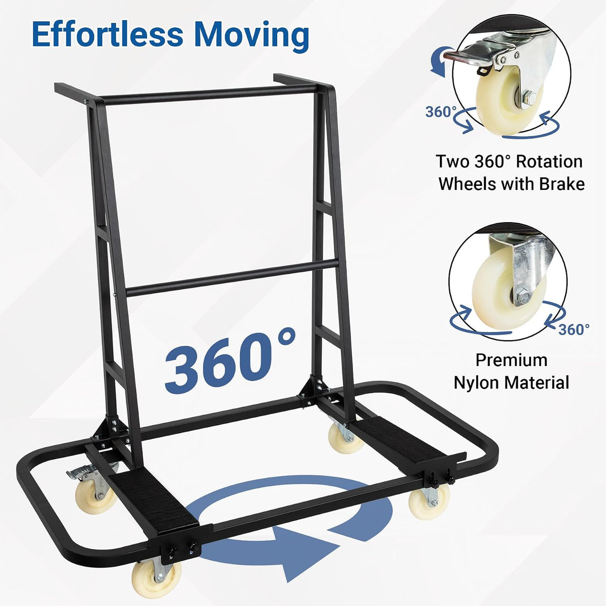 2000 Drywall Cart, Heavy Duty Table Cart w/ 5” Swivel Casters