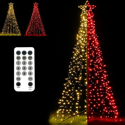 Outdoor Lighting Christmas Tree Lights Cone Tall Star Topped Artificial Christmas Trees Arbol de Navidad Outside Decor for Xmas New Year Holiday