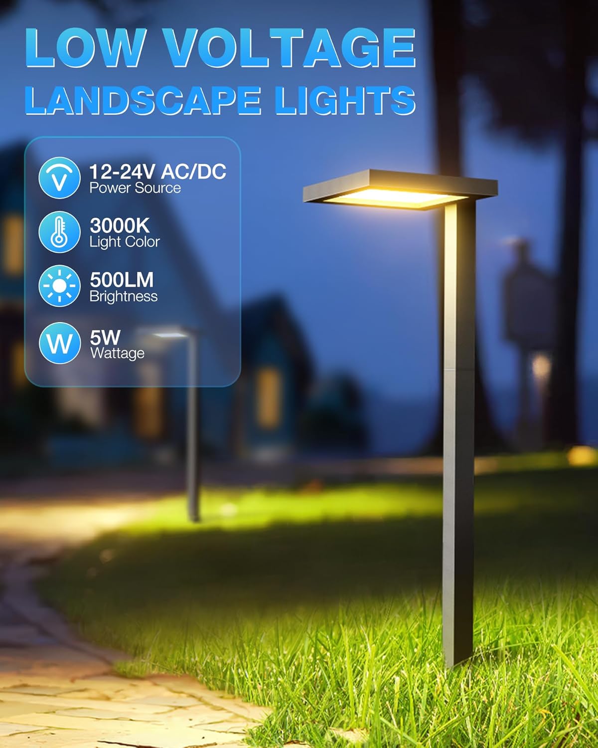 LED Low Voltage Pathway Lights Wired 3000K