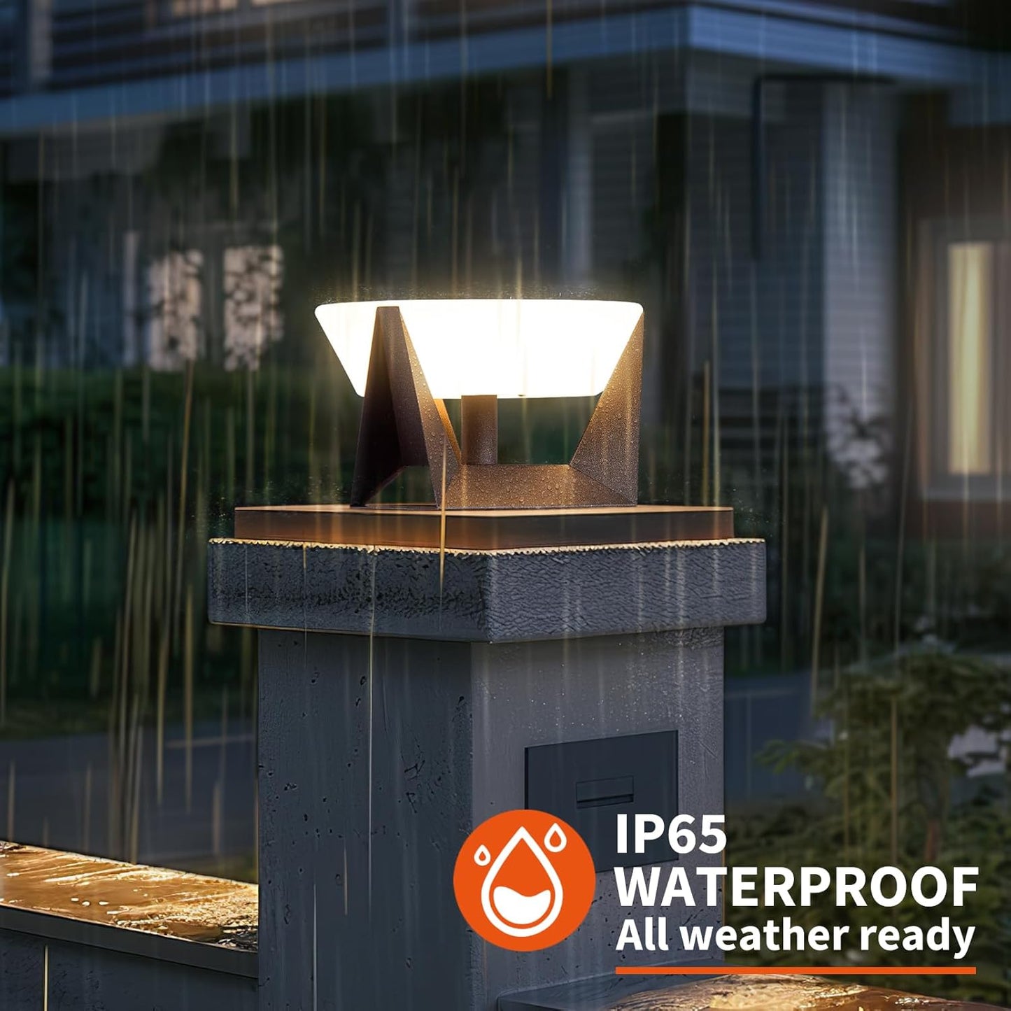 Outdoor Post Light, Modern Pillar Lights IP65 Waterproof LED Fence Deck Post Cap Lights 3000K Luxury High Voltage Har