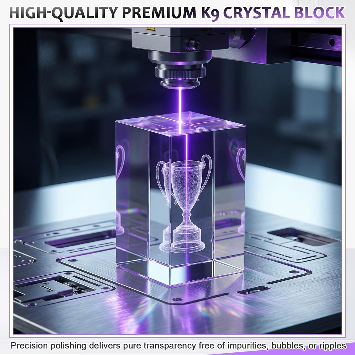 LOYIM 10 Packs Crystal Blanks for Laser Engraving, Rectangular, 50*50*80mm Rectangular 50*50*80mm
