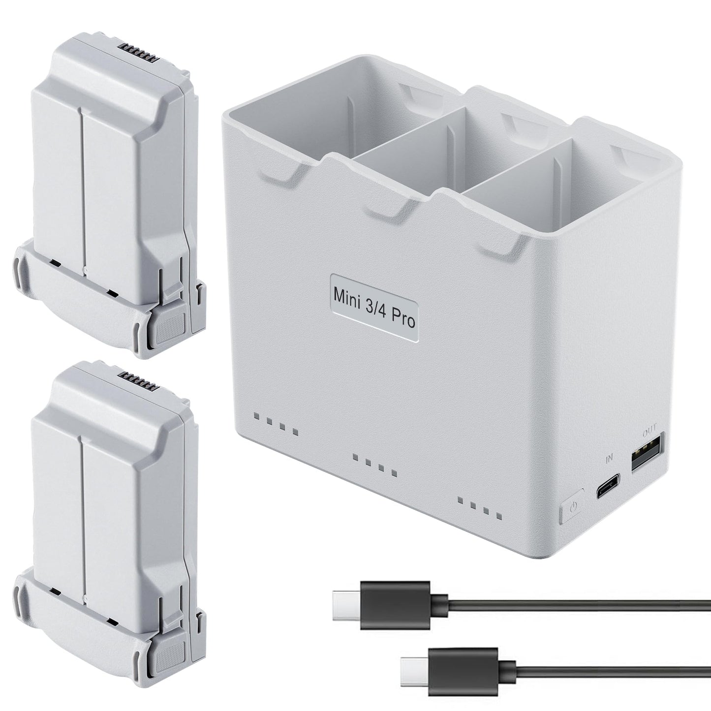 Intelligent Flight Battery Plus(2 Packs) with Bi-Directional Charging Hub for DJI Mini 4 Pro/Mini 3/Mini3 Pro,3850mAh 47 Mins Flight Time Upgrade 2025 2 Batteries with Charger