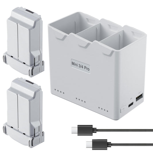 Intelligent Flight Battery Plus(2 Packs) with Bi-Directional Charging Hub for DJI Mini 4 Pro/Mini 3/Mini3 Pro,3850mAh 47 Mins Flight Time Upgrade 2025 2 Batteries with Charger