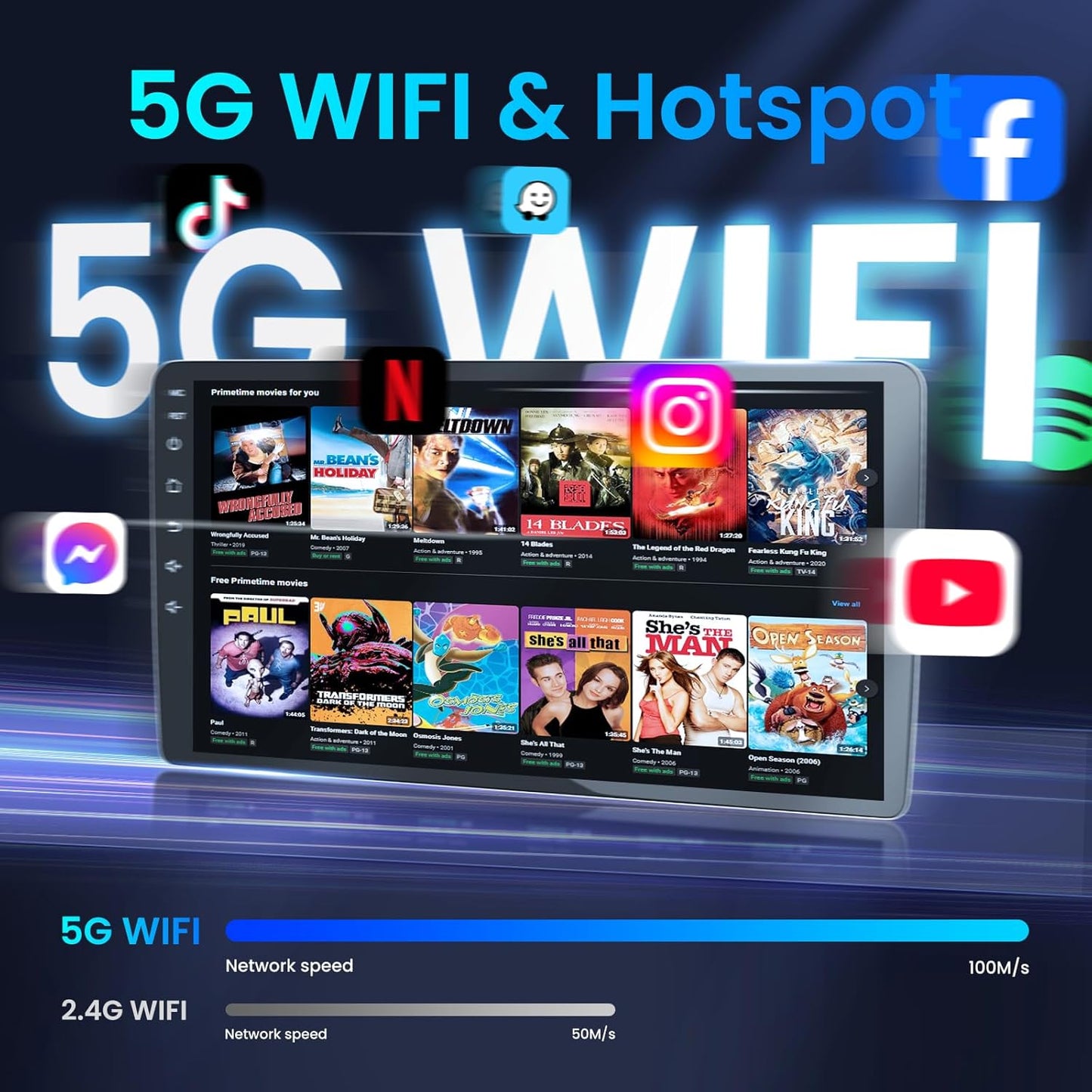 Radio for Dodge Ram 1500/2500/3500 2002-2006 Stereo for Jeep Grand Cherokee 1999-2004 for Jeep Wrangler 2003-2006 Wireless CarPlay Android Auto Bluetooth 5.0 6.8 Inch IPS Touch Screen 2+32