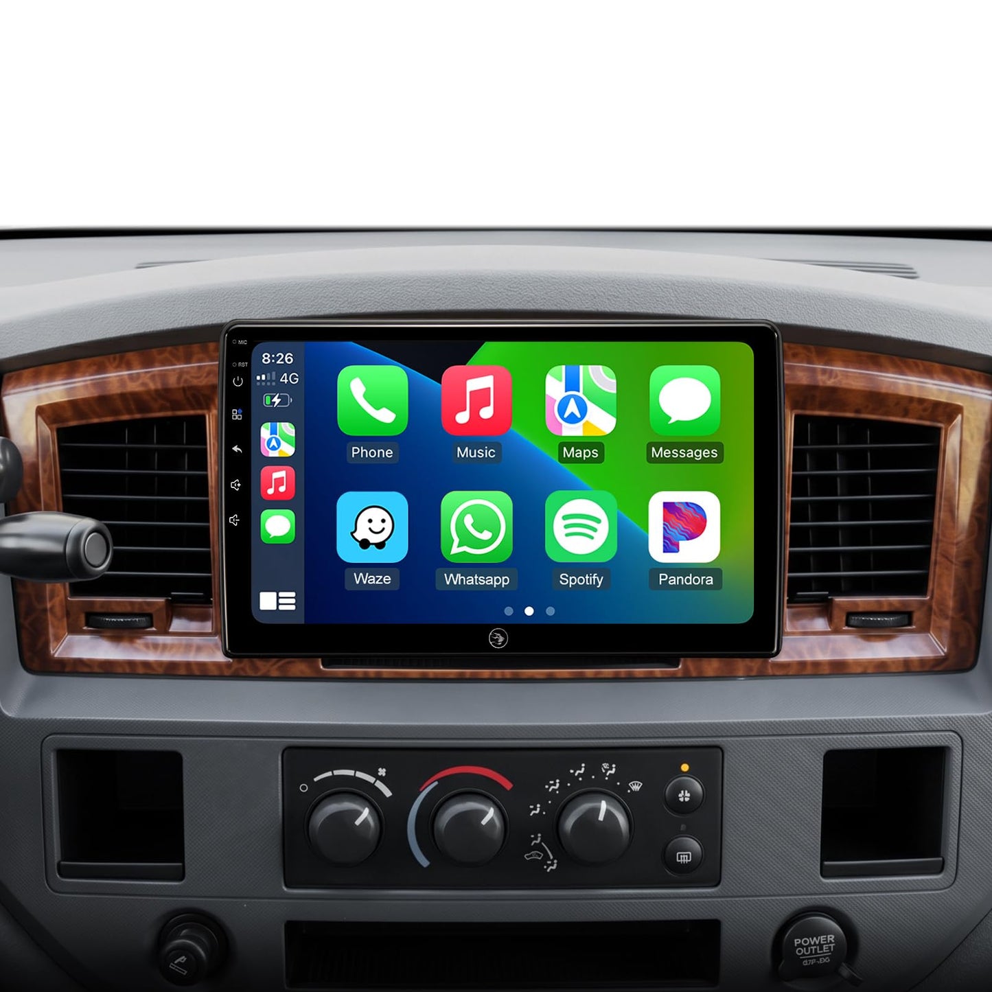 10 inch Touchscreen Car Stereo Radio for Dodge Ram 1500 2500 3500 2006-2012 Replacement Dash Kit w/Wired Wireless CarPlay Android Auto Navigation Linux Head Unit
