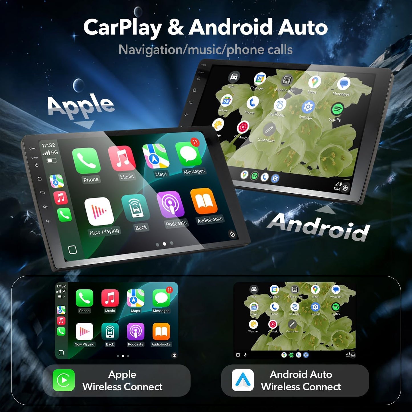 8Core 4+64GB Android 13 Car Radio Stereo for Jeep Wrangler JK Compass Grand Cherokee Dodge Ram, 10.2" QLED HD Touch Screen Head Unit with Carplay/Android Auto/5GHz WiFi/DSP/1080P Backup Camera/AM & FM 10.2'' QLED TOUCHSCREEN