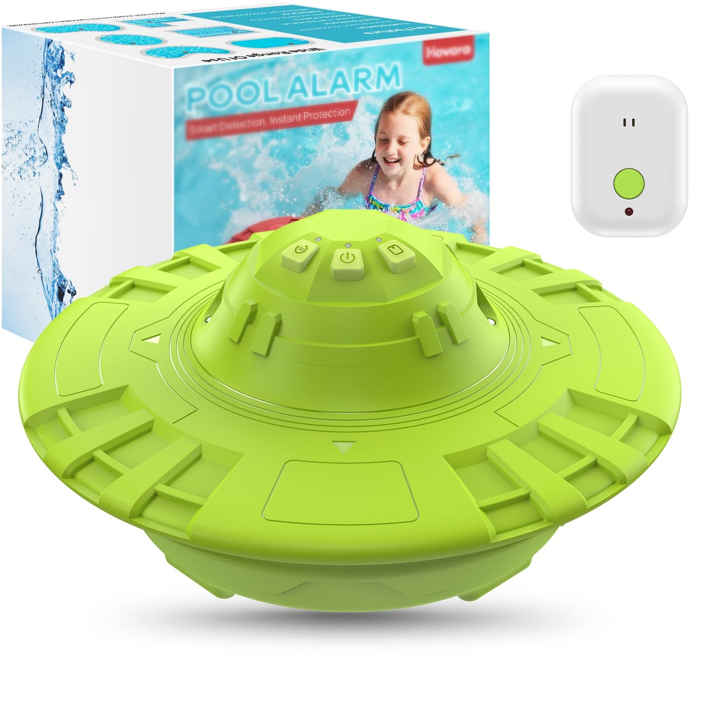 Pool Alarm, Floating Pool Safety Alarms for Inground & Above Ground Pools – Loud 110dB Alert, Adjustable Sensitivity, Protection for Kids & Pets (Green)