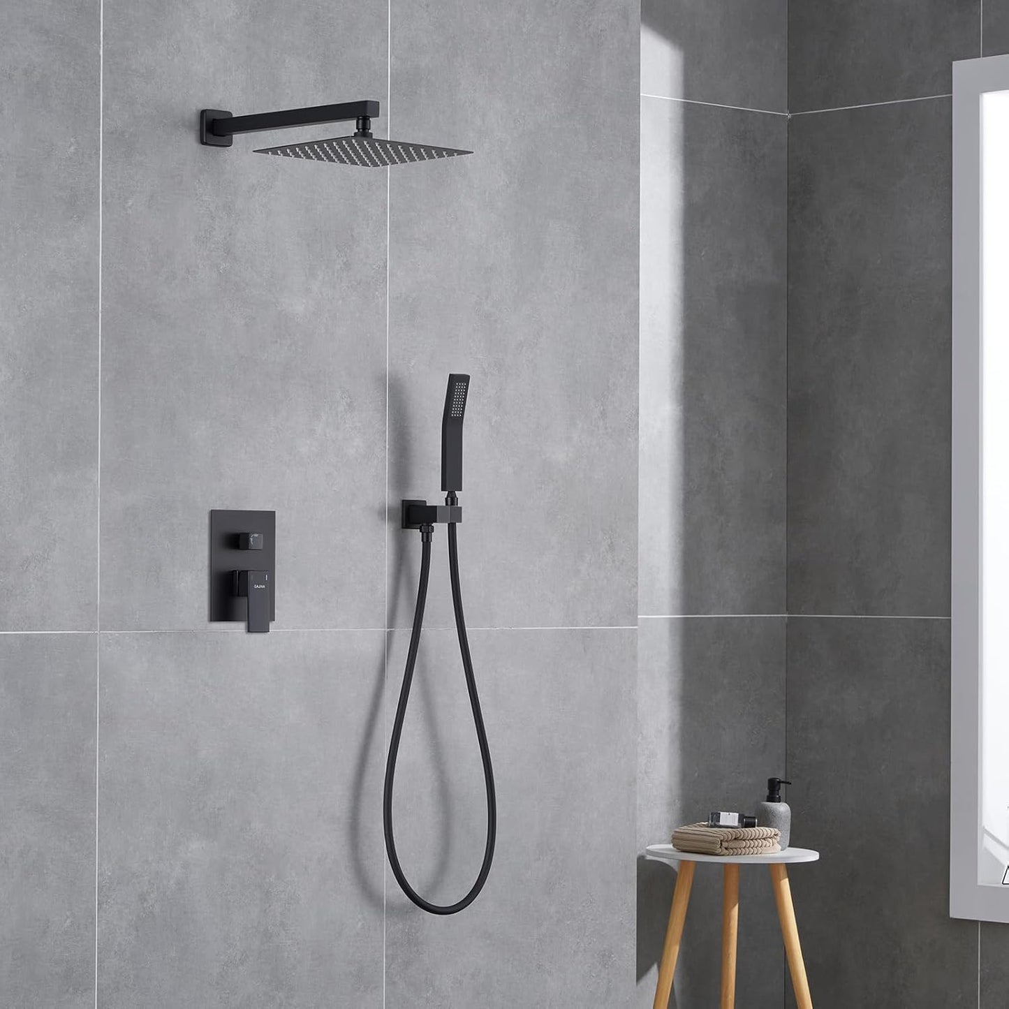 Shower System, GAJINA Shower Faucet Set Rain Shower System with High Pressure 10 Inch Rain Shower Head with Handheld Sprayer, Wall Mounted Bathroom