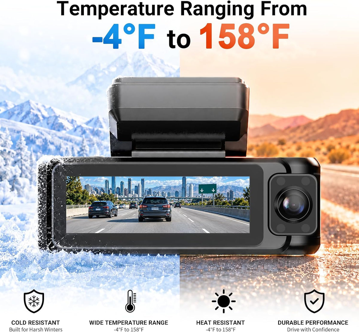 3 Channel Dash Cam Front Rear Inside,STARVIS 2 4K HDR Car Camera