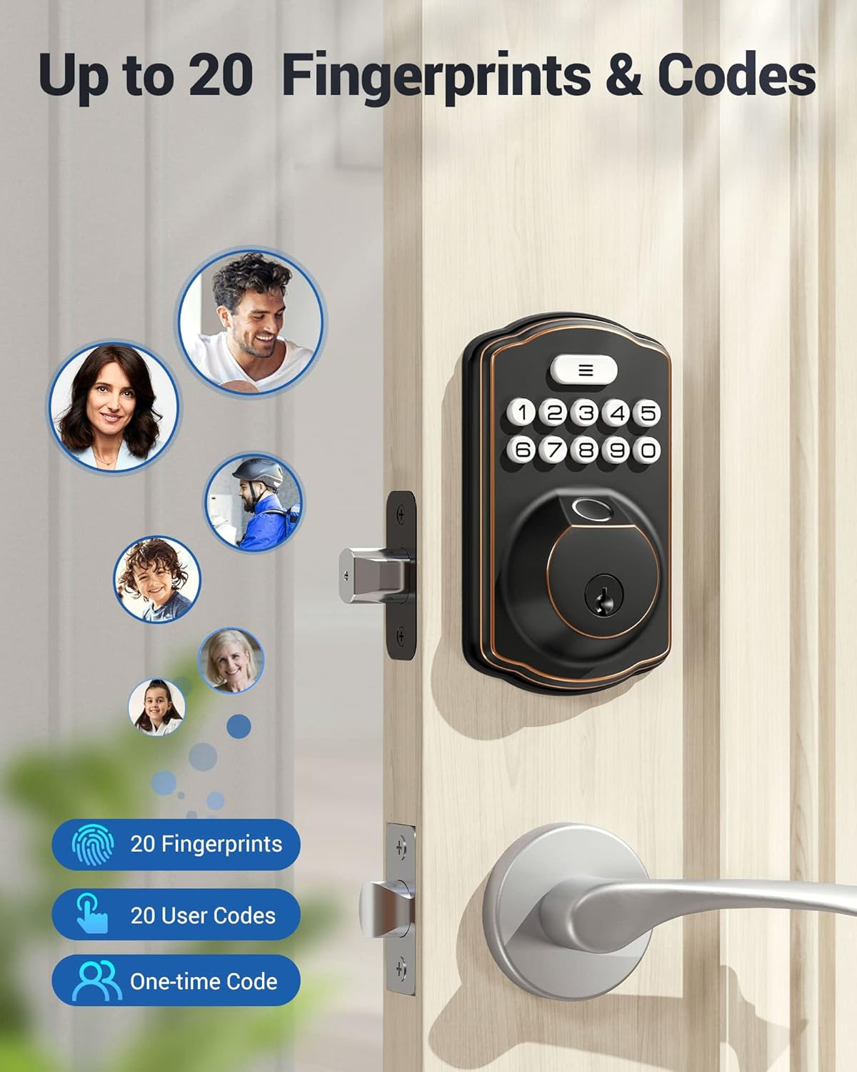 Veise keyless Entry Door Lock, keypad deadbolt