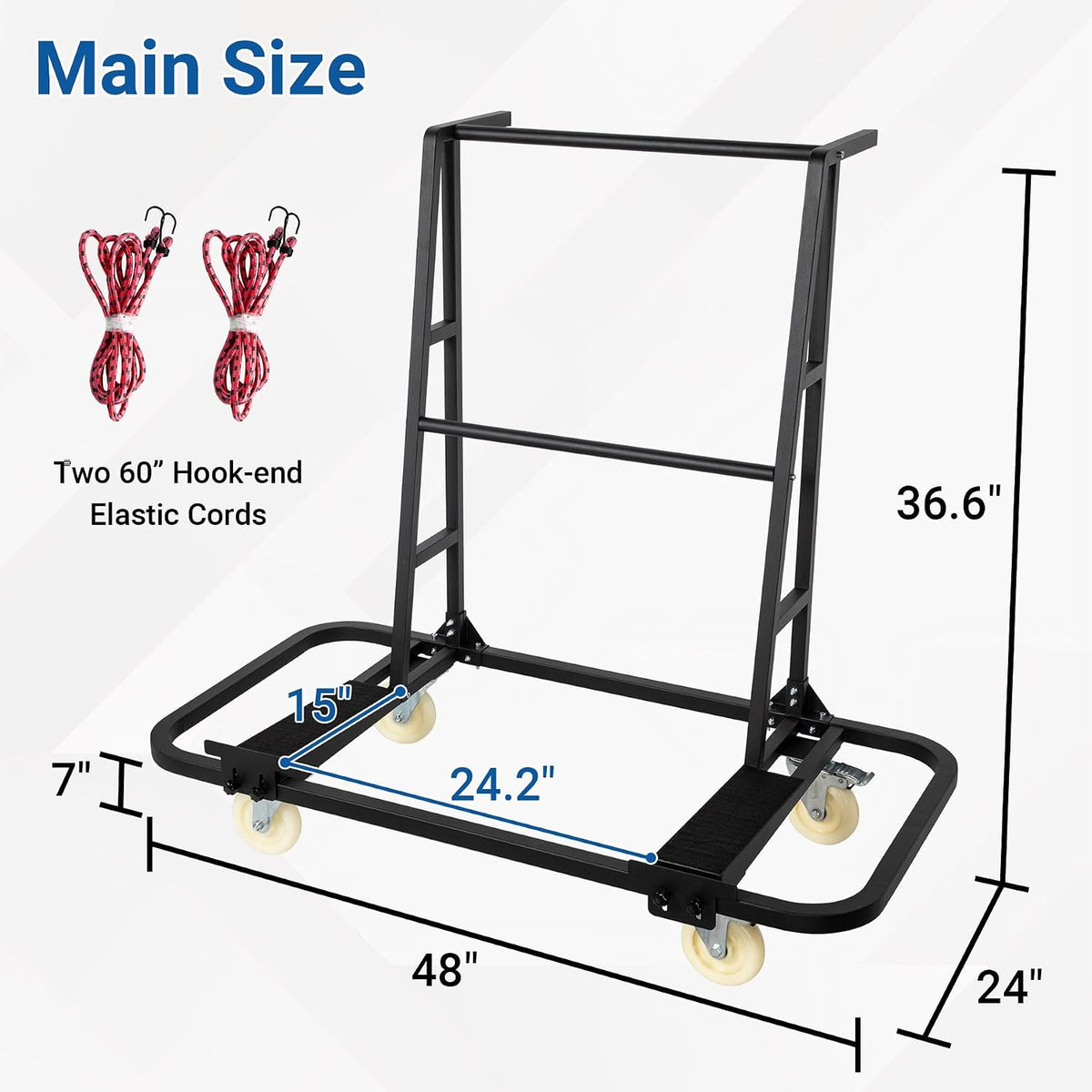 2000 Drywall Cart, Heavy Duty Table Cart w/ 5” Swivel Casters