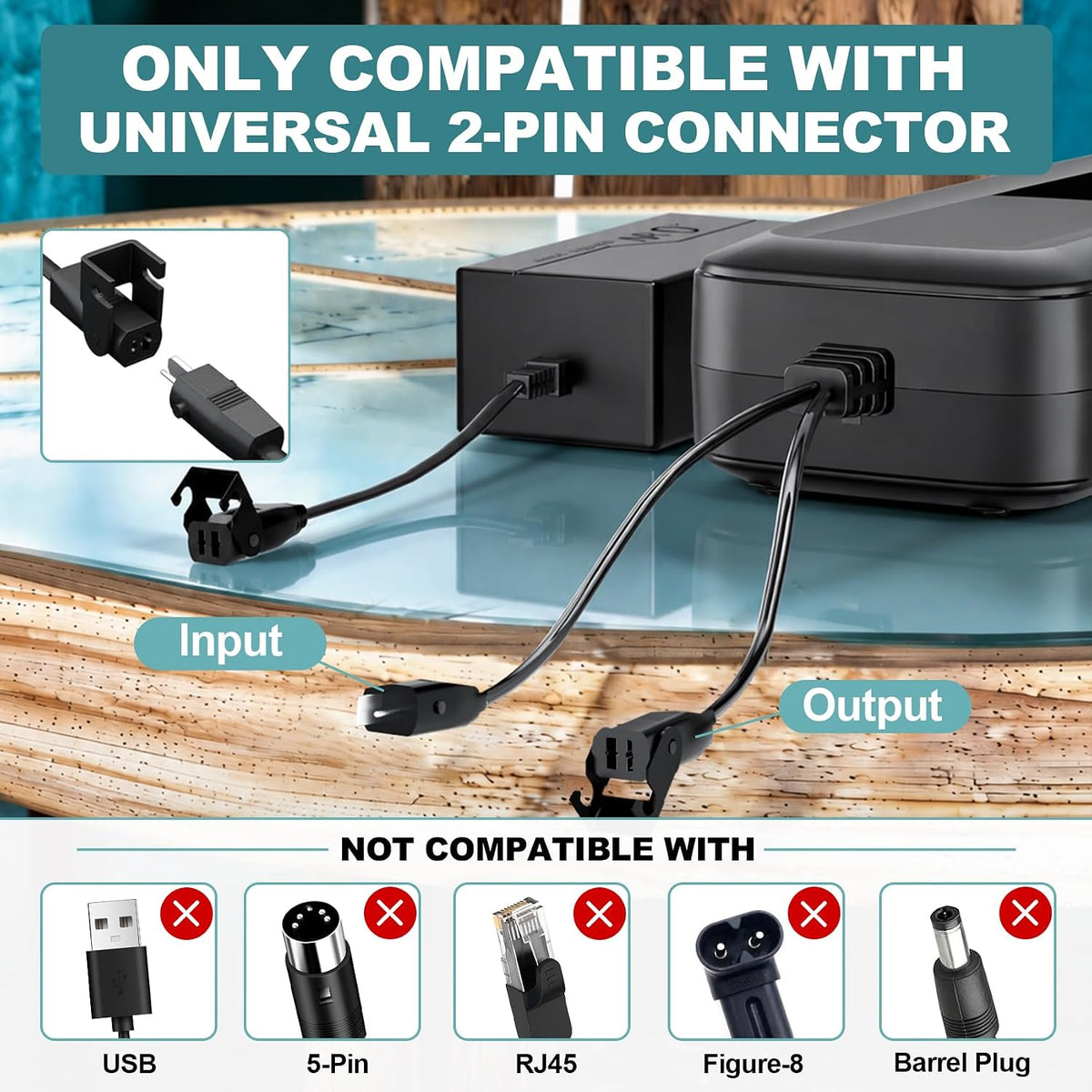 TenHutt 3200mAh 2-Pin Rechargeable Battery Pack for Reclining Furniture