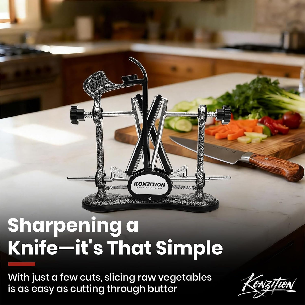 Adjustable V-Shape Knife Sharpener, Replacement for warthog Knife Sharpener, Metal Frames Are Ideal for Home Kitchens, Suitable for Kitchen, Hunting (Gunmetal Grey, Standard Version) Gunmetal Grey Standard Version