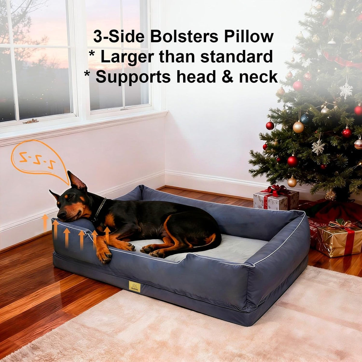 Orthopedic Dog Bed Washable: Giant Dog Cat Bed Waterproof Comfort Bolster Dogs Couch Sofa with Washable Removable Cover, Pet Bed with Nonskid Bottom, Grey 3XL(50.00x37.01x9.45 inch) Gray 3XL(50.00x37.01x9.45 inch)
