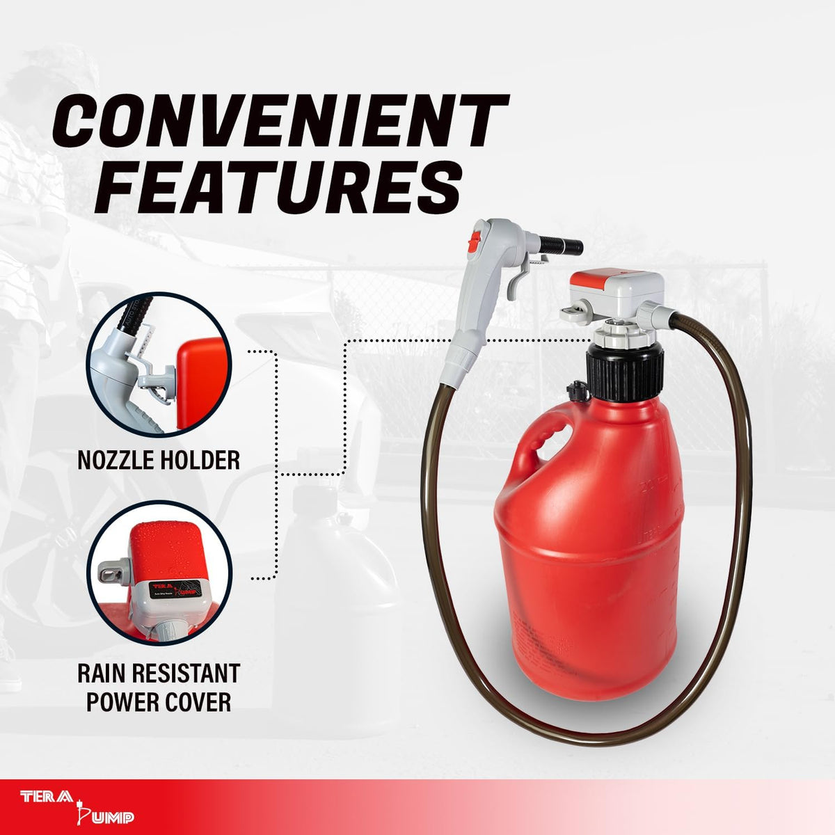 TERA PUMP Portable Gas & Diesel Transfer Pump with Auto Shut-Off