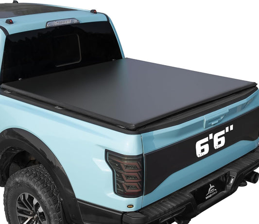 WhaleMotor Truck Bed Cover for F-150 2004-2014 6.5 ft Standard Box, Soft Roll Up Style